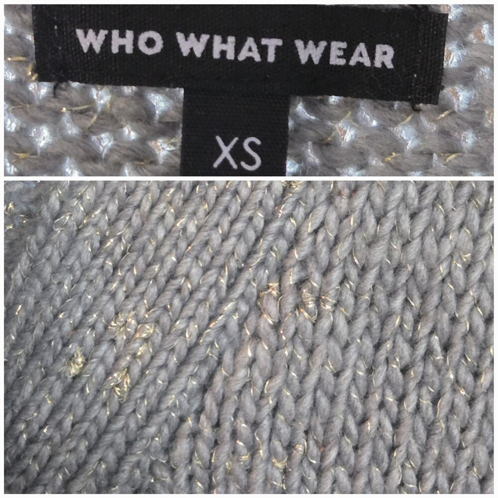 Who What Wear Cardigan Size XS Gray and Gold - Picture 4 of 5